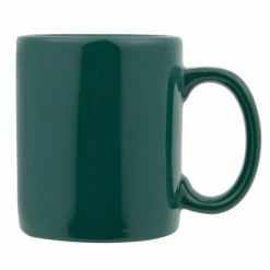 Tuxton BGM-1202 12 Oz. Hunter Green China C-Handle Mug - 24/Case