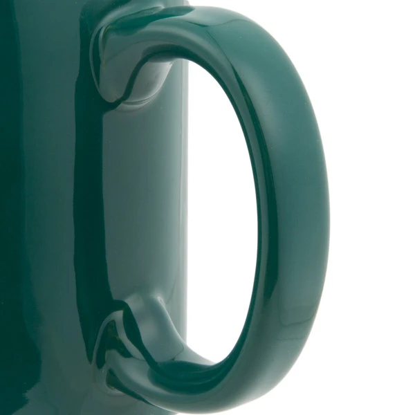 Tuxton BGM-1202 12 Oz. Hunter Green China C-Handle Mug - 24/Case 3 Tuxton BGM-1202 12 Oz. Hunter Green China C-Handle Mug - 24/Case - Image 3