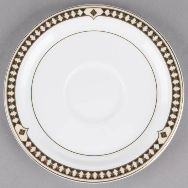 Syracuse China 911191031 Baroque 6 1/8" Bone China Stackable Saucer - 36/Case 2 Syracuse China 911191031 Baroque 6 1/8" Bone China Stackable Saucer - 36/Case - Image 2
