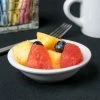 Acopa 3.5 Oz. Bright White Rolled Edge Stoneware Fruit Bowl / Monkey Dish - 36/Case