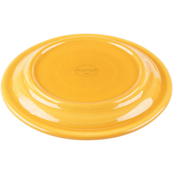 Syracuse China 903033201 Cantina 6 1/4" Saffron Carved Porcelain Saucer - 12/Case 3 Syracuse China 903033201 Cantina 6 1/4" Saffron Carved Porcelain Saucer - 12/Case - Image 3