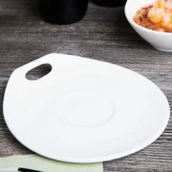 Syracuse China 905356119 Slenda Practica 6" X 5 5/8" Royal Rideau White Porcelain Saucer - 36/Case