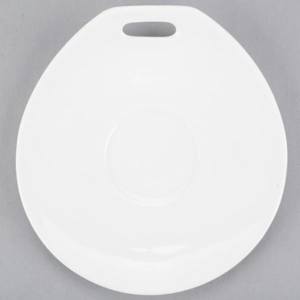 Syracuse China 905356120 Slenda Practica 4 3/4" X 4 1/2" Royal Rideau White Porcelain Saucer - 36/Case 2 Syracuse China 905356120 Slenda Practica 4 3/4" X 4 1/2" Royal Rideau White Porcelain Saucer - 36/Case - Image 2