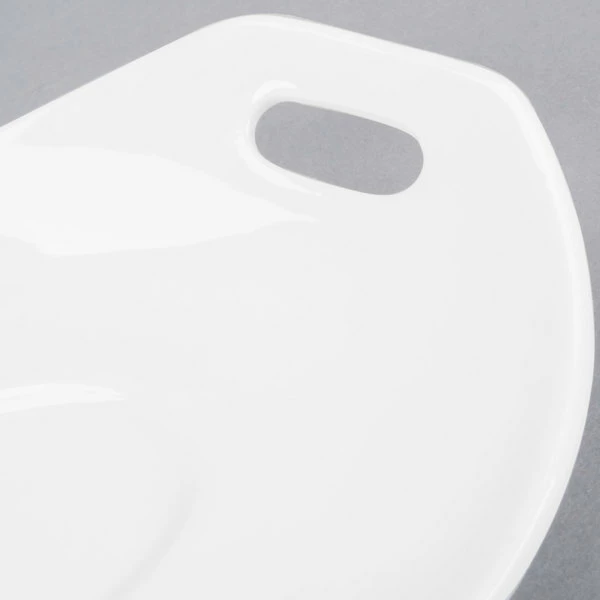 Syracuse China 905356120 Slenda Practica 4 3/4" X 4 1/2" Royal Rideau White Porcelain Saucer - 36/Case 5 Syracuse China 905356120 Slenda Practica 4 3/4" X 4 1/2" Royal Rideau White Porcelain Saucer - 36/Case - Image 5
