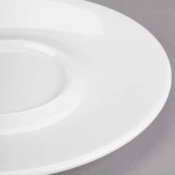 Syracuse China 905356590 Slenda 5 1/8" Royal Rideau White Porcelain Saucer - 36/Case -Rak Porcelain shop 1081575