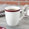 10 Strawberry Street BISTRO-28-RAS Raspberry Rim Bistro 9 Oz. Porcelain Stout Mug - 48/Case