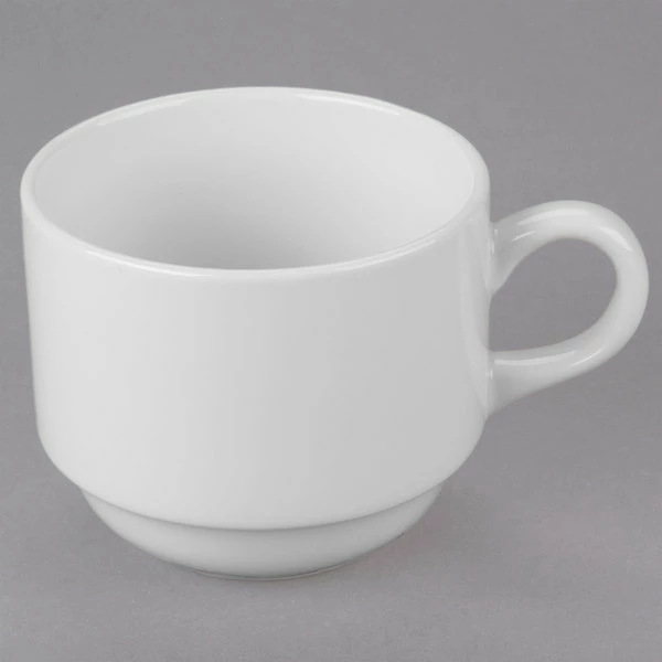 Syracuse China 950002507 Slenda 9 Oz. Royal Rideau White Stacking Porcelain Tea Cup - 36/Case 3 Syracuse China 950002507 Slenda 9 Oz. Royal Rideau White Stacking Porcelain Tea Cup - 36/Case - Image 3