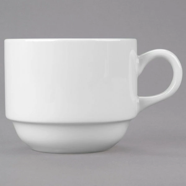 Syracuse China 950002507 Slenda 9 Oz. Royal Rideau White Stacking Porcelain Tea Cup - 36/Case 2 Syracuse China 950002507 Slenda 9 Oz. Royal Rideau White Stacking Porcelain Tea Cup - 36/Case - Image 2