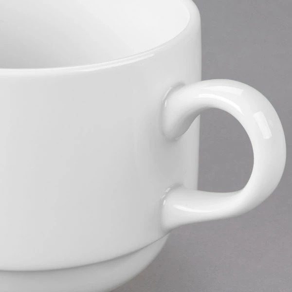 Syracuse China 950002507 Slenda 9 Oz. Royal Rideau White Stacking Porcelain Tea Cup - 36/Case 5 Syracuse China 950002507 Slenda 9 Oz. Royal Rideau White Stacking Porcelain Tea Cup - 36/Case - Image 5