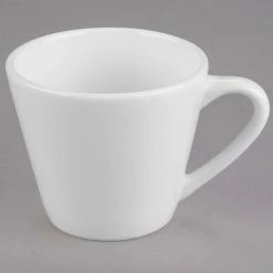 Syracuse China 950033506 Slenda 7 Oz. Royal Rideau White Porcelain Tea Cup - 36/Case -Rak Porcelain shop 1083876