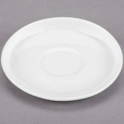 Syracuse China 905356124 Slenda Verve 4 1/4" Round Royal Rideau White Porcelain Saucer - 36/Case -Rak Porcelain shop 1083933