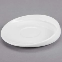 Syracuse China 905356124 Slenda Verve 4 1/4" Round Royal Rideau White Porcelain Saucer - 36/Case -Rak Porcelain shop 1083934
