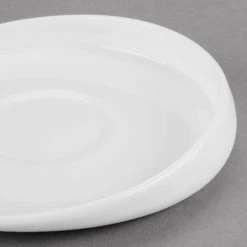 Syracuse China 905356124 Slenda Verve 4 1/4" Round Royal Rideau White Porcelain Saucer - 36/Case -Rak Porcelain shop 1083936