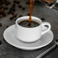 Tuxton ASU-082 San Marino AlumaTux Pearl White (European White) 4 5/8" China AD Saucer - 36/Case -Rak Porcelain shop 1101350