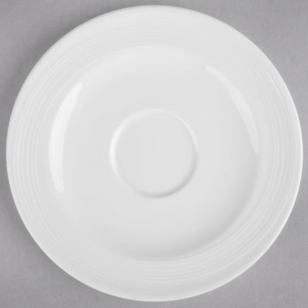 Syracuse China 987659332 Silk 6" Round Royal Rideau White Porcelain Saucer - 36/Case 2 Syracuse China 987659332 Silk 6" Round Royal Rideau White Porcelain Saucer - 36/Case - Image 2