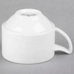 Syracuse China 987659364 Silk 8.5 Oz. Royal Rideau White Porcelain Stacking Cup - 36/Case -Rak Porcelain shop 1113021