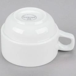 Syracuse China 911194016 Reflections 8 Oz. Aluma White Porcelain Stackable China Cup - 36/Case -Rak Porcelain shop 1131555