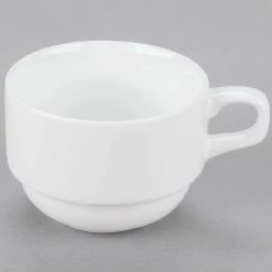 Syracuse China 911194022 Reflections 4 Oz. Aluma White Porcelain Stackable Espresso Cup - 36/Case -Rak Porcelain shop 1131620