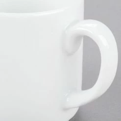 Syracuse China 911194044 Reflections 10 Oz. Aluma White Porcelain Stackable Mug - 24/Case -Rak Porcelain shop 1131808