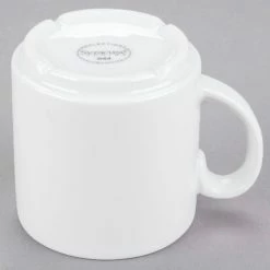 Syracuse China 911194044 Reflections 10 Oz. Aluma White Porcelain Stackable Mug - 24/Case -Rak Porcelain shop 1131812