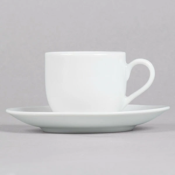 10 Strawberry Street RB0011 Classic White 3 Oz. White Porcelain Ballet Espresso Cup With Saucer - 24/Case 3 10 Strawberry Street RB0011 Classic White 3 Oz. White Porcelain Ballet Espresso Cup With Saucer - 24/Case - Image 3