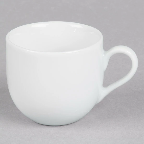 10 Strawberry Street RB0011 Classic White 3 Oz. White Porcelain Ballet Espresso Cup With Saucer - 24/Case 4 10 Strawberry Street RB0011 Classic White 3 Oz. White Porcelain Ballet Espresso Cup With Saucer - 24/Case - Image 4