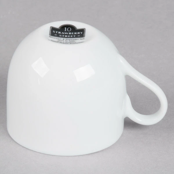 10 Strawberry Street RB0011 Classic White 3 Oz. White Porcelain Ballet Espresso Cup With Saucer - 24/Case 6 10 Strawberry Street RB0011 Classic White 3 Oz. White Porcelain Ballet Espresso Cup With Saucer - 24/Case - Image 6