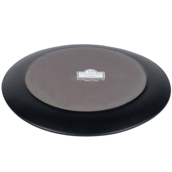 10 Strawberry Street RPPLE-BLKSLD Matte Wave 8" Black Salad Stoneware Plate - 24/Case 3 10 Strawberry Street RPPLE-BLKSLD Matte Wave 8" Black Salad Stoneware Plate - 24/Case - Image 3