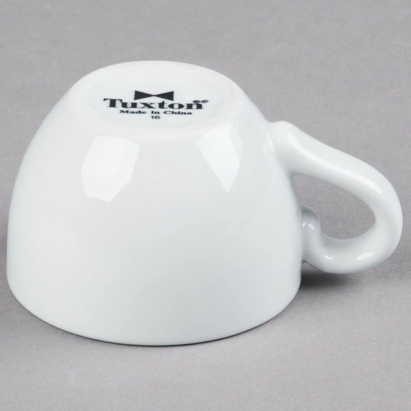 Tuxton BPF-0301 3 Oz. Porcelain White China Cappuccino / Espresso Cup - 24/Case 3 Tuxton BPF-0301 3 Oz. Porcelain White China Cappuccino / Espresso Cup - 24/Case - Image 3