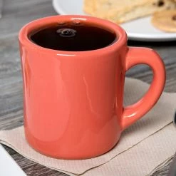 Tuxton BNM-0802 9 Oz. Old Time Cinnebar China Mug - 24/Case