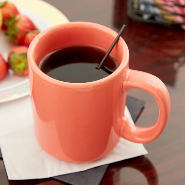 Tuxton BNM-1202 12 Oz. Cinnebar China C-Handle Mug - 24/Case 5 Tuxton BNM-1202 12 Oz. Cinnebar China C-Handle Mug - 24/Case - Image 5