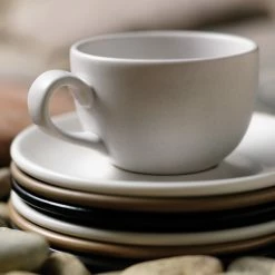 World Tableware DRI-12-S Driftstone 7.75 Oz. Sand Satin Matte Porcelain Cup - 12/Case -Rak Porcelain shop 1318557