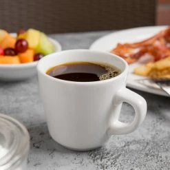 World Tableware 840-110-004 Porcelana 7 Oz. Bright White Porcelain Tall Cup - 36/Case