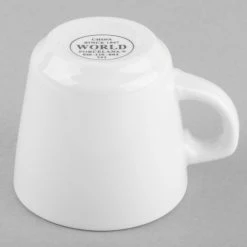 World Tableware 840-110-004 Porcelana 7 Oz. Bright White Porcelain Tall Cup - 36/Case -Rak Porcelain shop 1331340