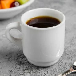 World Tableware 840-145-006 Porcelana 3.5 Oz. Bright White Tall Porcelain Espresso Cup - 36/Case