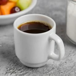 World Tableware 840-150-007 Porcelana 2.5 Oz. Bright White Short Porcelain Espresso Cup - 36/Case