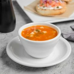 World Tableware 840-205-006 Porcelana 6" Bright White Double Well Porcelain Saucer - 36/Case -Rak Porcelain shop 1331388