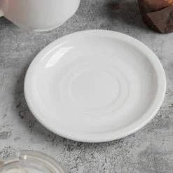 World Tableware 840-205-006 Porcelana 6" Bright White Double Well Porcelain Saucer - 36/Case