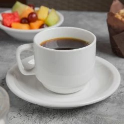 World Tableware 840-205-006 Porcelana 6" Bright White Double Well Porcelain Saucer - 36/Case -Rak Porcelain shop 1331390