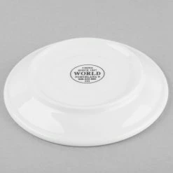 World Tableware 840-215-005 Porcelana 5 1/2" Bright White Double Well Porcelain Saucer - 36/Case -Rak Porcelain shop 1331402