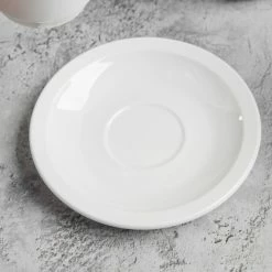World Tableware 840-245-107 Porcelana 4 3/4" Bright White Porcelain AD Saucer - 36/Case