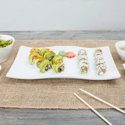 American Metalcraft Prestige RTWVY1 14 3/8" X 8 3/4" Wavy Stoneware Platter