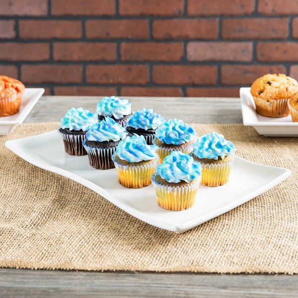 American Metalcraft Prestige RTWVY1 14 3/8" X 8 3/4" Wavy Stoneware Platter 6 American Metalcraft Prestige RTWVY1 14 3/8" X 8 3/4" Wavy Stoneware Platter - Image 6