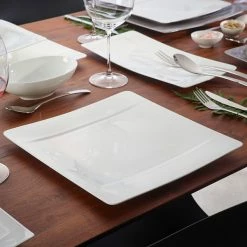 Villeroy & Boch 10-4510-2600 Modern Grace 12 1/2" X 12 1/2" White Bone Porcelain Square Plate - 6/Pack