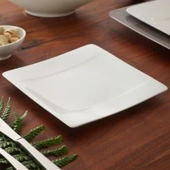 Villeroy & Boch 10-4510-2660 Modern Grace 6 1/4" X 6 1/4" White Bone Porcelain Square Bread And Butter Plate - 6/Case