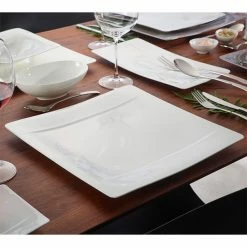 Villeroy & Boch 10-4510-2680 Modern Grace 13 3/4" X 13 3/4" White Bone Porcelain Buffet Plate - 6/Pack