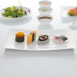 Villeroy & Boch 10-4510-2772 Modern Grace 9 1/2" X 5 1/2" White Bone Porcelain Sushi Plate - 6/Case