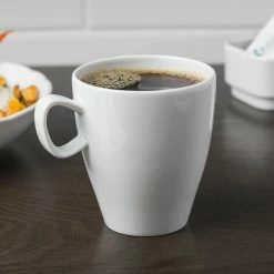 Schonwald 9395174 Grace 8.25 Oz. Continental White Porcelain Cup - 12/Case