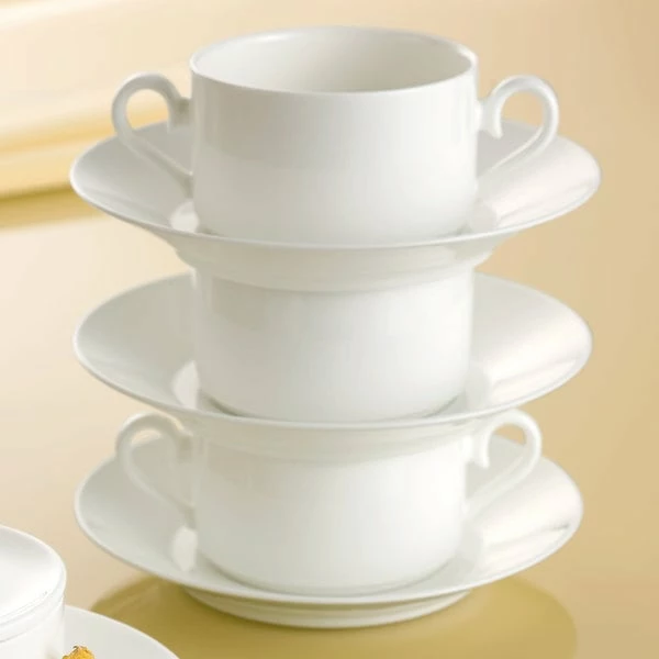 Villeroy & Boch 16-3272-2513 Stella Hotel 10.25 Oz. White Bone Porcelain Stackable Bouillon Cup - 6/Case 2 Villeroy & Boch 16-3272-2513 Stella Hotel 10.25 Oz. White Bone Porcelain Stackable Bouillon Cup - 6/Case - Image 2