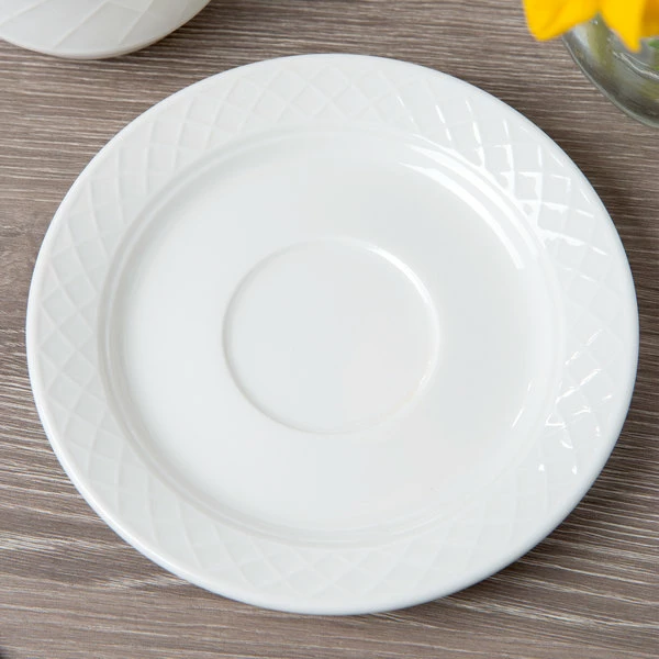 Villeroy & Boch 16-2238-1280 Bella 5 7/8" White Porcelain Saucer - 6/Case 1 Villeroy & Boch 16-2238-1280 Bella 5 7/8" White Porcelain Saucer - 6/Case